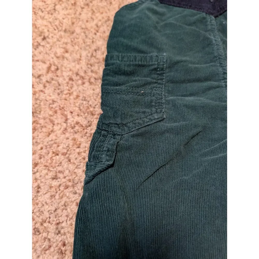OshKosh B’gosh Baby Corduroy Overalls Size 12 Months Green Navy Bib Overalls